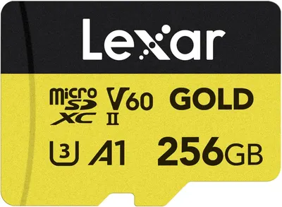 Card de memorie Lexar - GOLD, 256GB, microSDXC, UHS-II, C10, A1, V60, U3