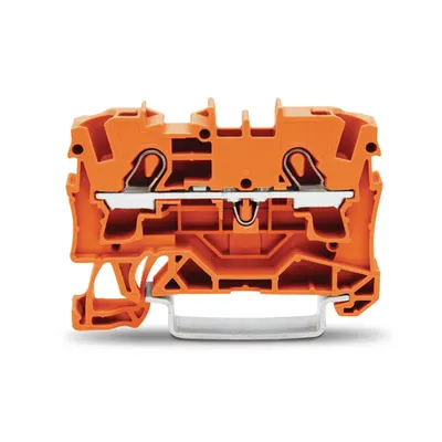 2-conductor through terminal block; 4 mm²; suitable for Ex e II applications; side and center marking; for DIN-rail 35 x 15 and 35 x 7.5; Push-in CAGE CLAMP®; 4,00 mm²; orange
