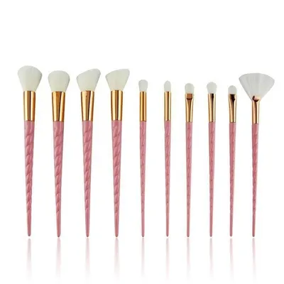 Set 10 Pensule Unicorn Pentru Machiaj, Roz - C05