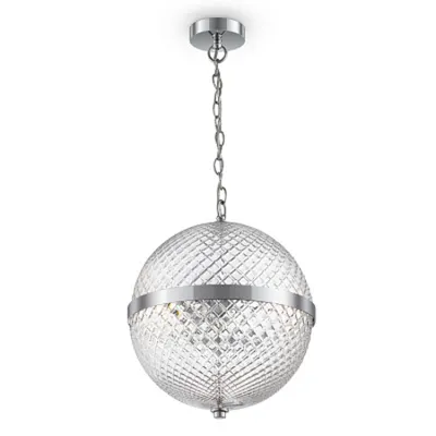 Corp de iluminat susendat Yonkers - H(min) 500mm, H(max) 1530mm, ⌀ 315mm , Transparent, 2 X E14 (40W), Metal, Glass, IP20, 4.27kg
