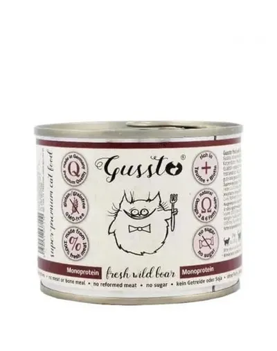 Gussto Cat Fresh Wild Boar Carne Proaspătă de Mistreţ 200 G