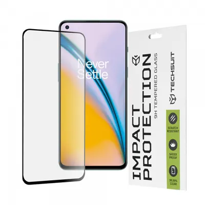 Folie de protectie Ecran Techsuit pentru OnePlus Nord 2T / Nord CE 5G / Nord 2 5G, Sticla Securizata, Full Glue, 111D, Neagra