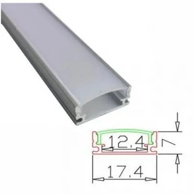 Profil Aluminiu 2m Usor Convex 17.4X7/12.4mm