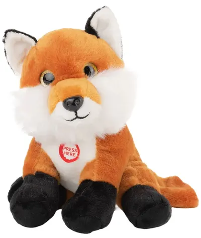 Jucărie de pluș Amek Toys - Fox, cu sunet, 19 cm