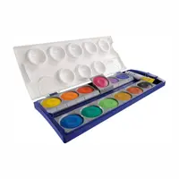 Acuarele pastila, in carcasa, 12culori/set (30mm) detasabile, cu alb de zinc, K12 Pelikan