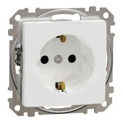 Sedna Design, Priza 2P+E cu cu obturatoare, alb