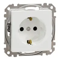Sedna Design, Priza 2P+E cu cu obturatoare, alb