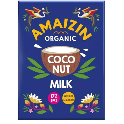 Lapte de Cocos Bio, 17% Grasime, Tetra Pack, Amaizin, 500 ml
