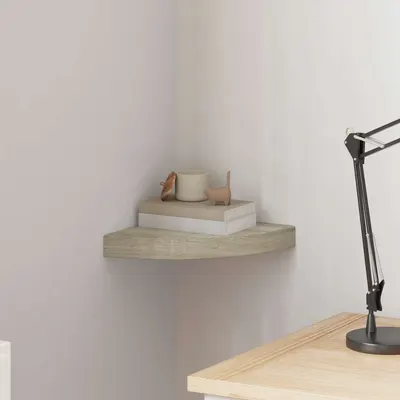 vidaXL Raft colțar de perete, stejar, 25 x 25 x 3,8 cm, MDF