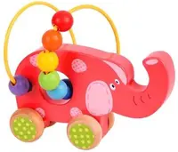 Jucarie de impins, din lemn Bigjigs - Elefant