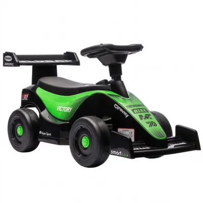 AIYAPLAY Mașină porteur F1 pentru copii, vehicul de împins cu volan muzical, roți silențioase și compartiment de depozitare, 18-36 luni, verde | Aosom Romania