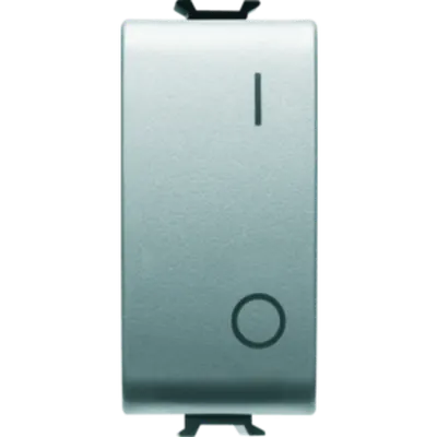 Intrerupator 2p 250v Ac - 16ax - Neutral - Symbol 0/i - 1 Module - Titanium - Chorus