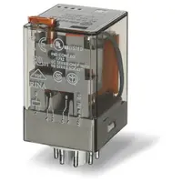 Releu de uz general, fisabil, 8 pini, alimentare 12VC.A., 2C, 10A, AgNi, cu buton de proba blocabil+ - Finder 60.12.8.0.12.0040