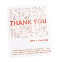 Stickere dreptunghiulare cu mesaj Thank you Have a nice day - roșu (set 50 buc) - Default Title