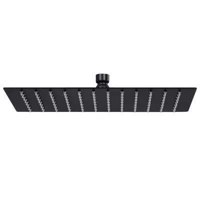 Gossi cap dus dreptunghiular tip ploaie negru 30x20cm otel inoxidabil