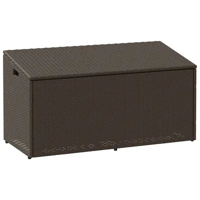 vidaXL Cutie de depozitare de grădină maro 110x50x58 cm polirattan