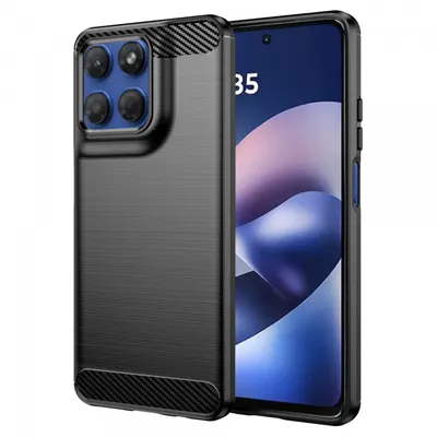 Husa pentru Motorola Moto G47 / G37 Power / G37 / G67 Power / G57 Power, Techsuit, Carbon, Neagra