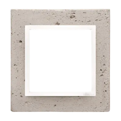 Rama simpla, beton deschis/alb