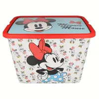 Cutie pentru depozitare, din plastic, cu capac, 23 L, multicolor, 40x27x29 cm, Vintage, Minnie Mouse Engros