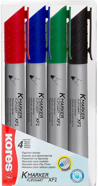 Set markere pentru flipchart Kores XF1 - 4 culori