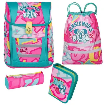 Set școlar Cool Pack Minnie Mouse - Ghiozdan, două penare și sac de sport