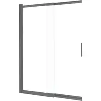Paravan cada glisant sticla securizata, 100x140 cm, titan, Deante Prizma