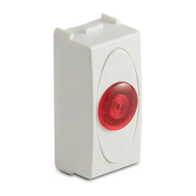 Priza cu lampa lumina rosie de usa, 1modul, 220V, alba