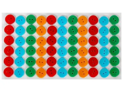 Nasturi din plastic Fandy - autoadezive, 12 mm, 66 buc., culori mix