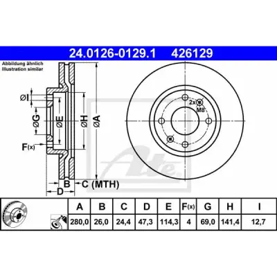 Disc frana ATE 24.0126-0129.1