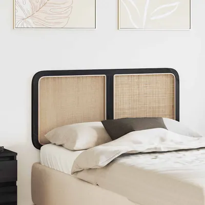 vidaXL Tăblie cap cu headboard Negru 120 x 55 x 3 cm Ratan