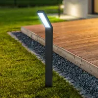 Lampa Solara LED pentru Gradina, 90 LED-uri, 3 Moduri Iluminare, Protectie IP65, Inaltime 83 cm, Culoare Negru