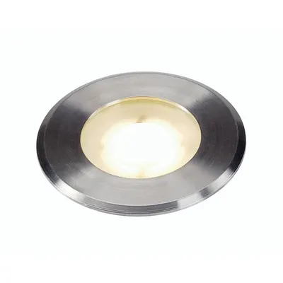 Spot incastrat, DASAR® FLAT 80 Recessed fittings, stainless steel outdoor inground fitting, LED, 3000K, IP67, round, brushed stainless steel, 4.3W