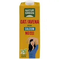 Set 2 x Bautura Vegetala de Ovaz cu Calciu, fara Zahar, 1000 ml, Natur Green