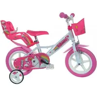 Bicicleta copii 3-5 ani, 12 inch, Unicorn, Dino Bikes DB124RLUN