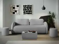Canapea Ovelis 3 locuri extensibila plusata gri deschis