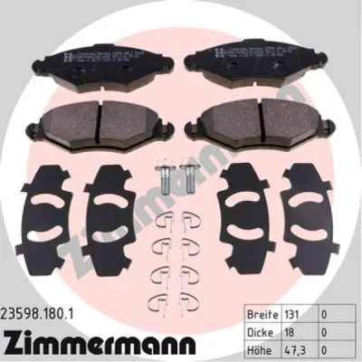 Set placute frana, frana disc ZIMMERMANN 23598.180.1