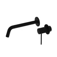 Baterie lavoar incastrata din alama sanitara, negru mat, pipa fixa, 20,3 cm, LaVita Verdi