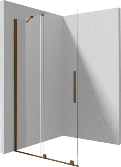 Paravan dus sticla securizata 6 mm cu usa glisanta 100x195 cm, bronz periat, Deante Prizma
