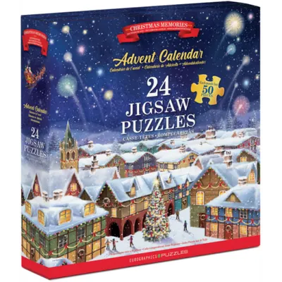 Calendar de Advent Amintiri de Craciun, 24 puzzle-uri, 50 piese