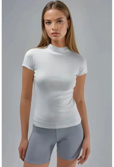 Tricou dama - mulat - alb - jerseu