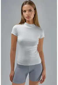 Tricou dama - mulat - alb - jerseu
