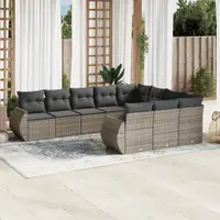 Gossi set mobilier de gradina cu perne, 10 piese, gri, poliratan