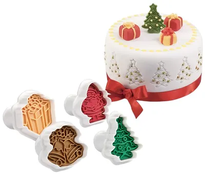 Set forme pentru biscuiți Tescoma – Delicia, 4 bucăți, model de Crăciun