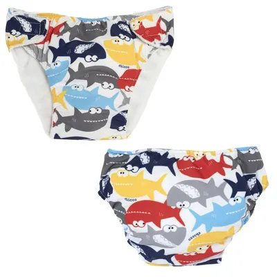 Slip baie bebelusi, Chicco, baietei, alb cu bleu