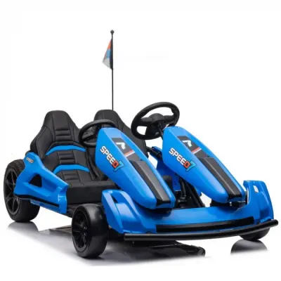 Kart electric pentru copii 5-14 ani, Kinderauto Speed7, 2 locuri, 600W, 48V 14Ah, echipare premium, albastru