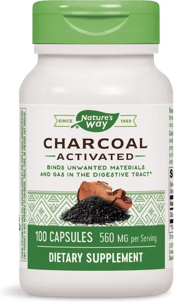 Charcoal Activated, 280 mg, 100 capsule, Nature's Way
