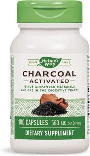 Charcoal Activated, 280 mg, 100 capsule, Nature's Way