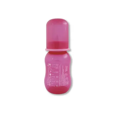 Sticlă de plastic Baby Nova - 130 ml, roz