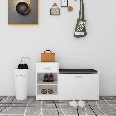 Gossi bancheta pantofar, alb, 94,5x31x57 cm, lemn prelucrat