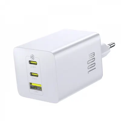Incarcator Retea Baseus EnerFill FE11, 100W, 5A, 1 x USB-A - 2 x USB-C, Alb P10182102213-00